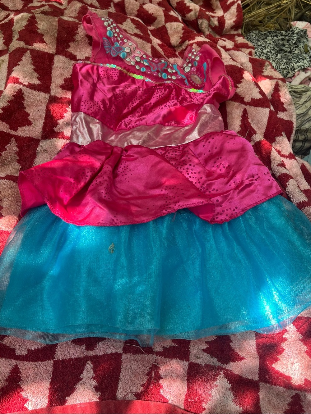 Girls Barbie Pink and Blue Sequin Tutu Costume Dress
